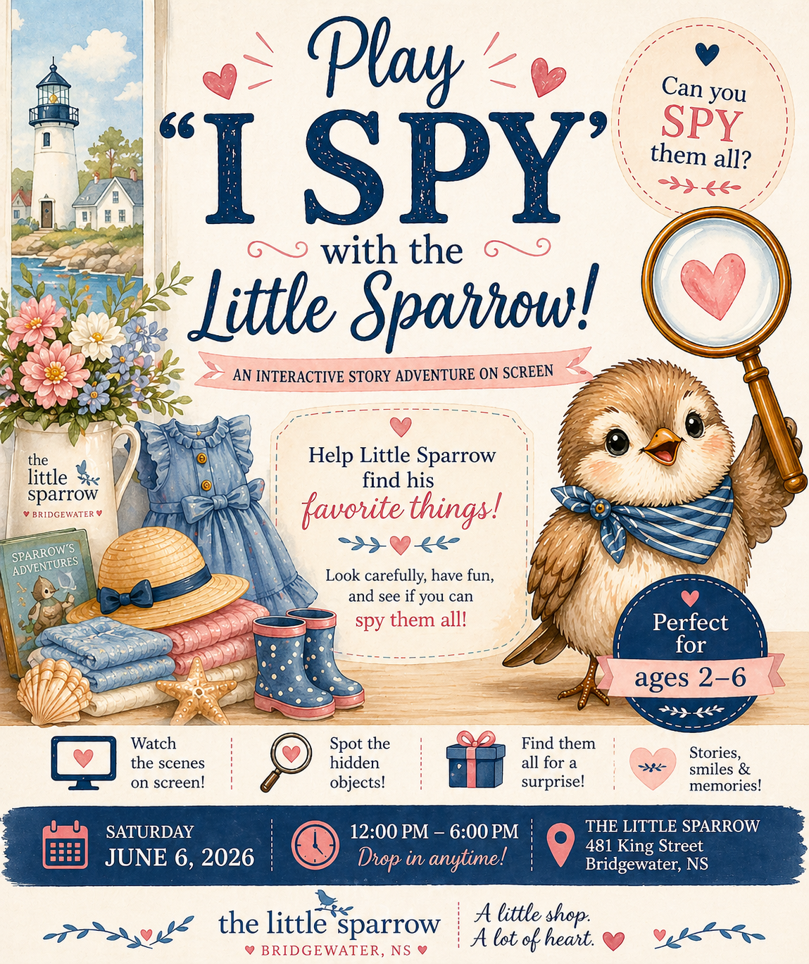 Play “I SPY” with the Little Sparrow!