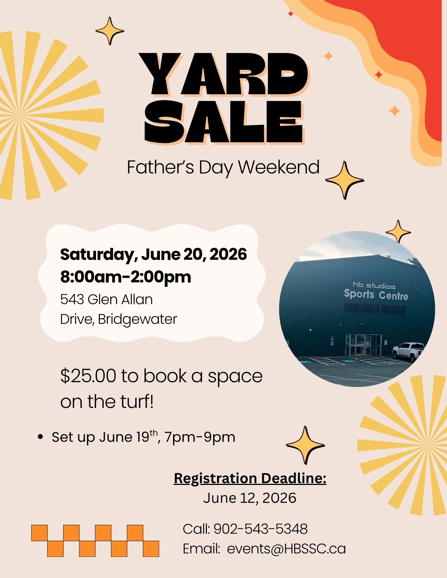 HB Studios Sports Centre – Father’s Day Weekend Yard Sale!