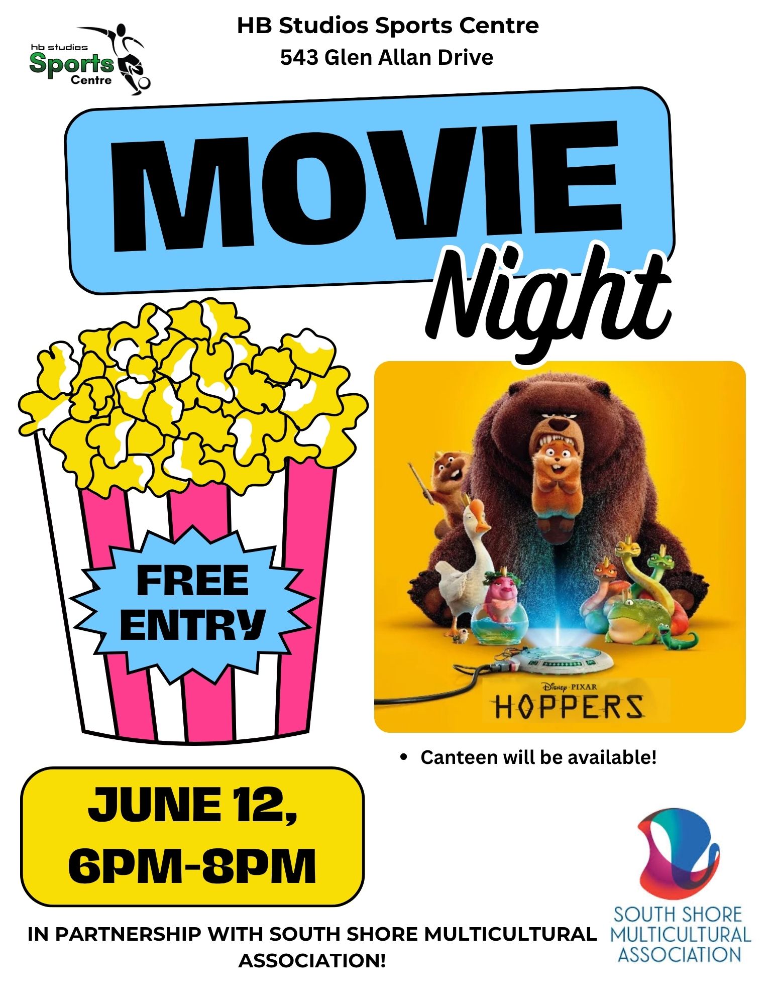 HB Studios Sports Centre – Hoppers Movie Night