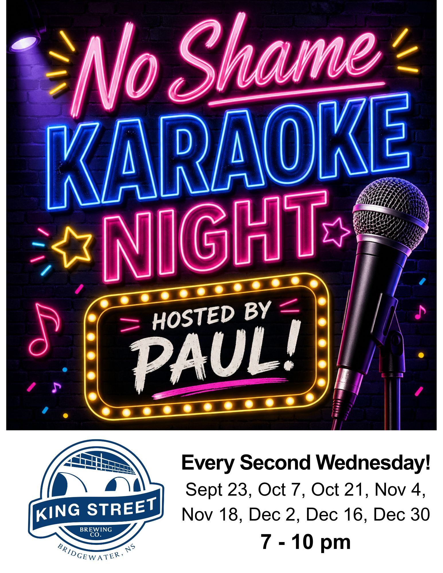 No Shame Karaoke with Paul at King Street Beer